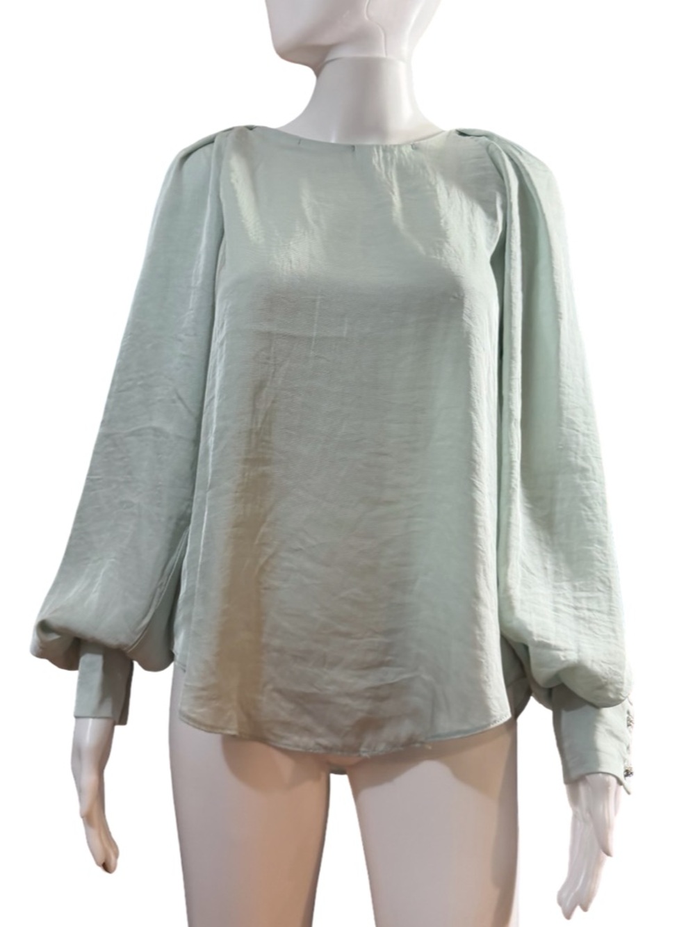 NWT English Factory Balloon Sleeve Top in Mint -‎ XS